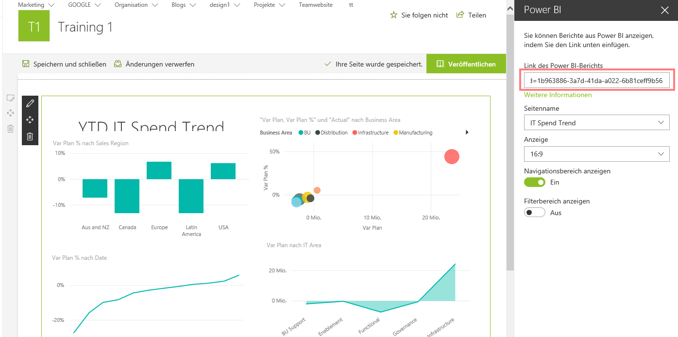 Link des Power BI-Berichts